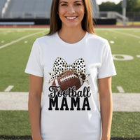 Football Mama Bow Vibes – Cute & Trendy Game Day Style T-Shirt WHITE - 6004 - FRONT