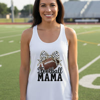 Football Mama Bow Vibes – Cute & Trendy Game Day Style Tank Top White - N1533 - FRONT