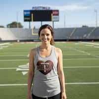 Football Mama Heart Tank Top- Athletic Pride Mom Spirit Heather Gray - FRONT