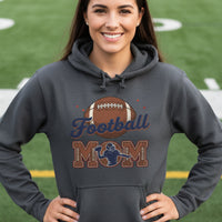 Football Mom Heartbeat Hoodie Proud Sports Family Design DARK HEATHER - SF500 - FRONT