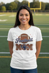 Football Mom Heartbeat T-Shirt Proud Sports Family Design WHITE - 6004 - FRONT