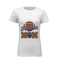 Football Mom Heartbeat T-Shirt Proud Sports Family Design WHITE - 6004 - FRONT