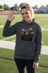 Football Mom Life – Chic Bow Game Day Statement Hoodie DARK HEATHER - SF500 - FRONT