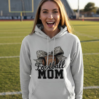 Football Mom Life – Chic Bow Game Day Statement Hoodie SPORT GREY - SF500 - FRONT