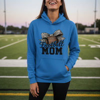 Football Mom Life – Chic Bow Game Day Statement Hoodie Royal - SF500 - FRONT