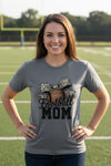 Football Mom Life – Chic Bow Game Day Statement T-Shirt DRK GREY HEATHER - 6004 - FRONT