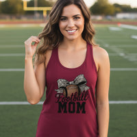 Football Mom Life – Chic Bow Game Day Statement Tank Top Scarlet - N1533 - FRONT
