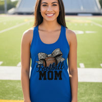 Football Mom Life – Chic Bow Game Day Statement Tank Top Royal - N1533 - FRONT