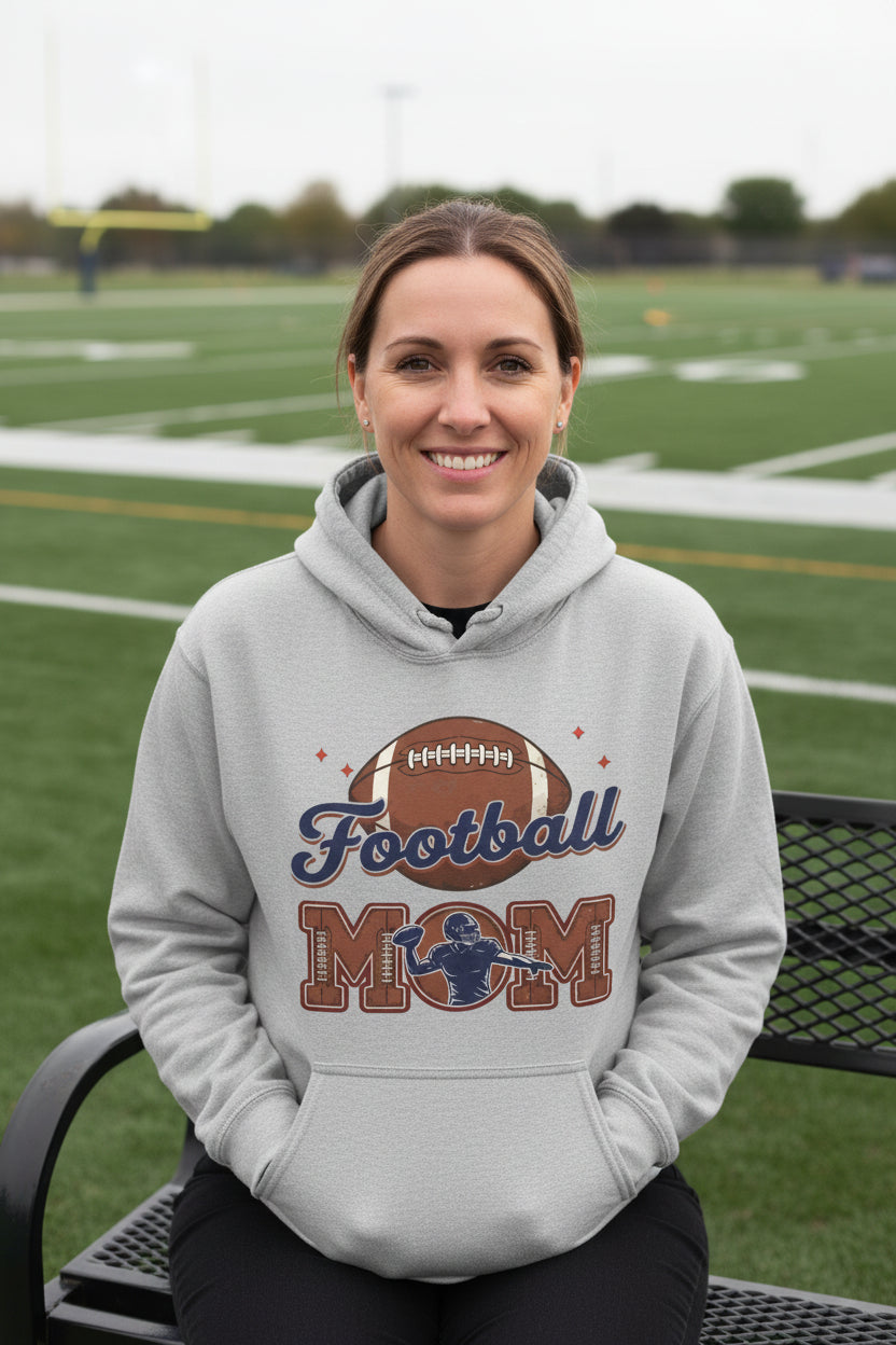 Football Mom Passion Player Silhouette Design Hoodie SPORT GREY - SF500 - FRONT