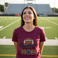 Football Mom Passion Player Silhouette Design T-Shirt MAROON - 6004 - FRONT