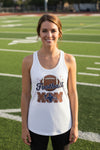 Football Mom Passion Player Silhouette Design Tank Top White - N1533 - FRONT