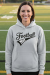 Football Mom Vibes – Stylish Sports Parent Pride Statement Hoodie SPORT GREY - FRONT