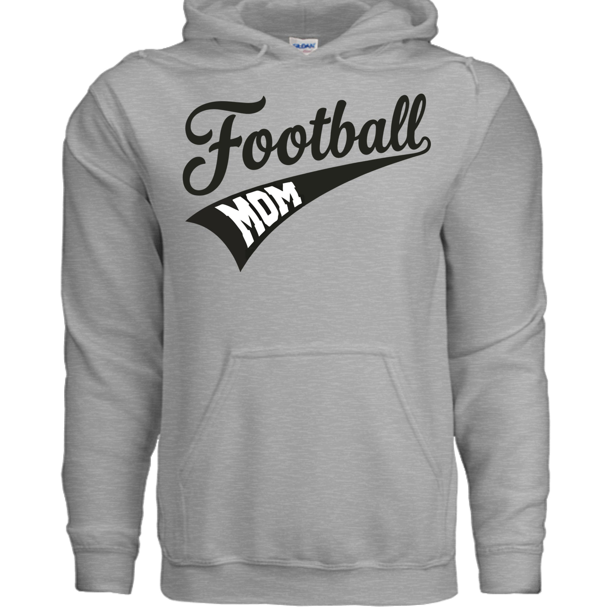Football Mom Vibes – Stylish Sports Parent Pride Statement Hoodie SPORT GREY - FRONT