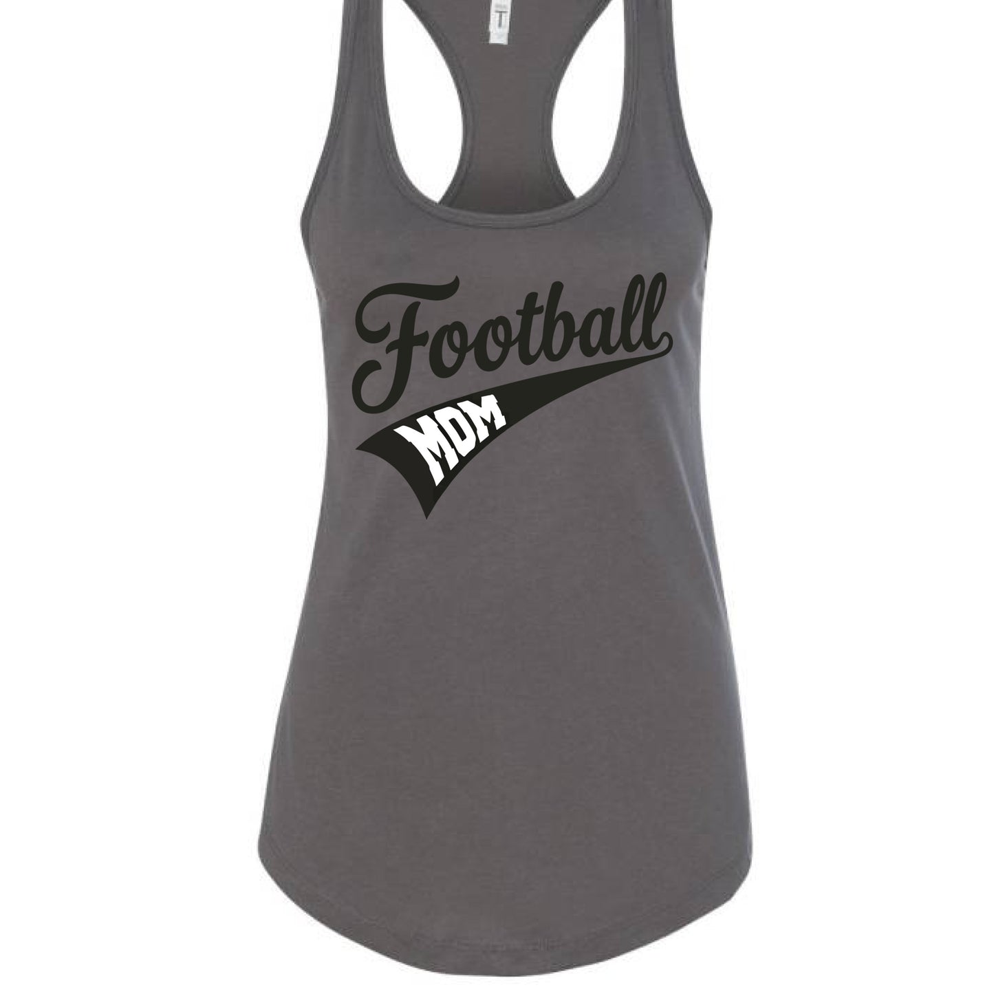Football Mom Vibes – Stylish Sports Parent Pride Statement Tank Top Dark Gray - FRONT