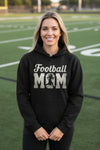 Football Mom Vintage Design – Proud Sports Mom Game Day Spirit Hoodie BLACK - FRONT