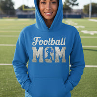 Football Mom Vintage Design – Proud Sports Mom Game Day Spirit Hoodie ROYAL- FRONT