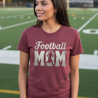Football Mom Vintage Design – Proud Sports Mom Game Day Spirit T-Shirt MAROON - FRONT