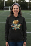 Football Nana Groovy Retro Sports Family Fan Hoodie BLACK - SF500 - FRONT