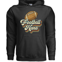 Football Nana Groovy Retro Sports Family Fan Hoodie BLACK - SF500 - FRONT