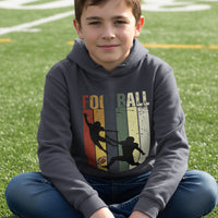 Football Player Retro Sunset Hoodie for Boys Touchdown Athlete Vintage Style True Navy - YST358 - FRONT