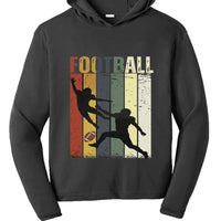 Football Player Retro Sunset Hoodie for Boys Touchdown Athlete Vintage Style Black - YST358 - FRONT
