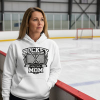 Game Day Hockey Mom Hoodie Graphic – Bold Athletic Family Supporter Design WHITE - FRONT