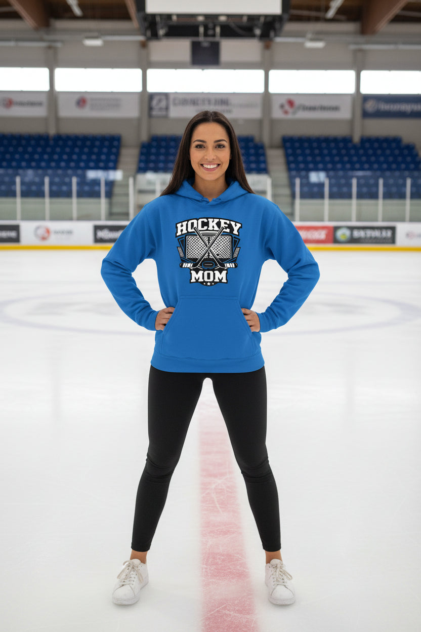 Game Day Hockey Mom Hoodie Graphic – Bold Athletic Family Supporter Design Royal - FRONT