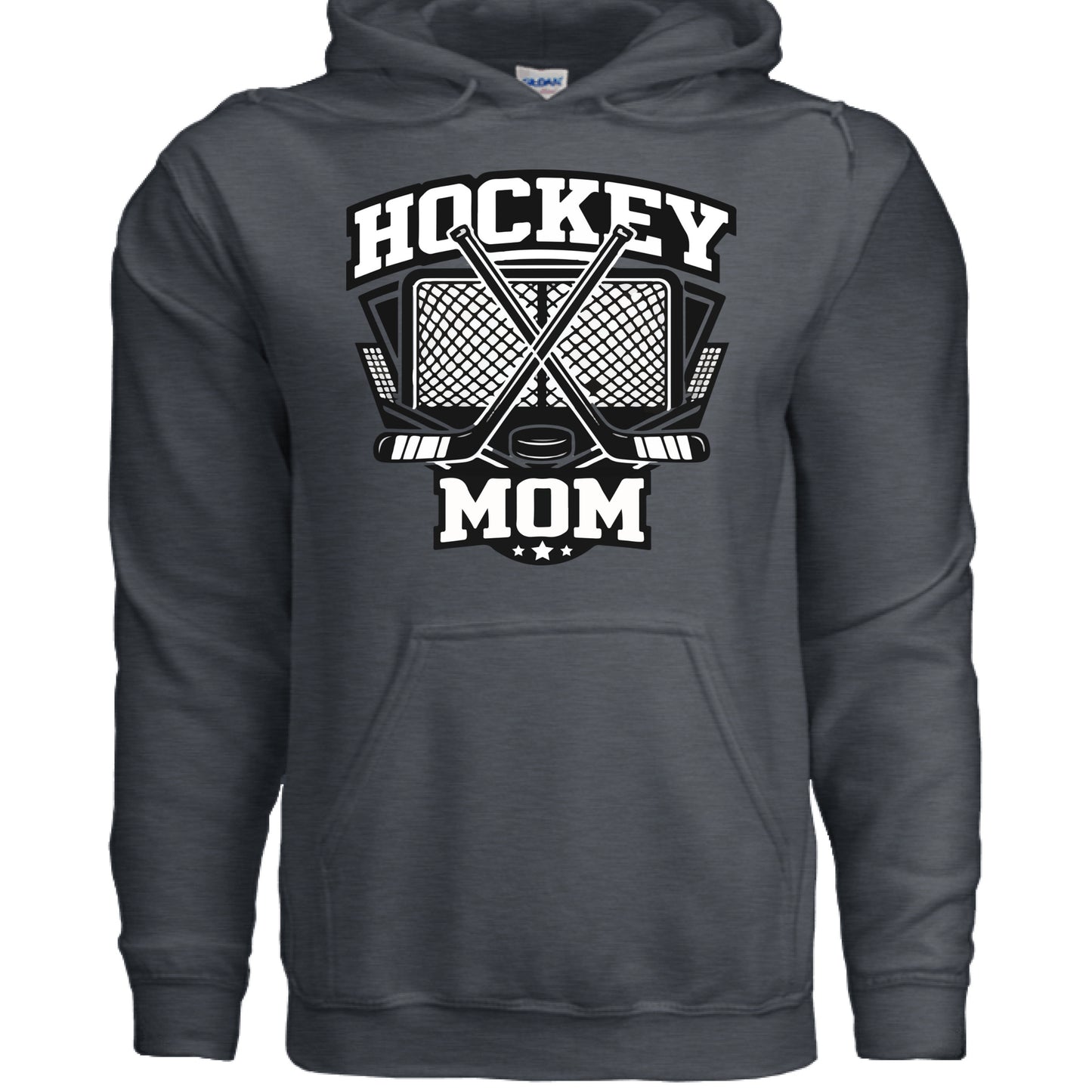 Game Day Hockey Mom Hoodie Graphic – Bold Athletic Family Supporter Design DARK HEATHER - FRONT