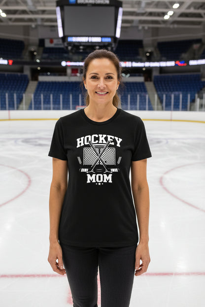 Game Day Hockey Mom T-Shirt Graphic – Bold Athletic Family Supporter Design SOLID BLK BLEND - FRONT