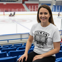 Game Day Hockey Mom T-Shirt Graphic – Bold Athletic Family Supporter Design WHITE - FRONT