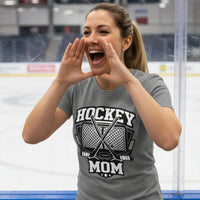 Game Day Hockey Mom T-Shirt Graphic – Bold Athletic Family Supporter Design DEEP HEATHER - FRONT