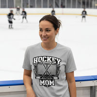 Game Day Hockey Mom T-Shirt Graphic – Bold Athletic Family Supporter Design ATHLETIC HEATHER - FRONT