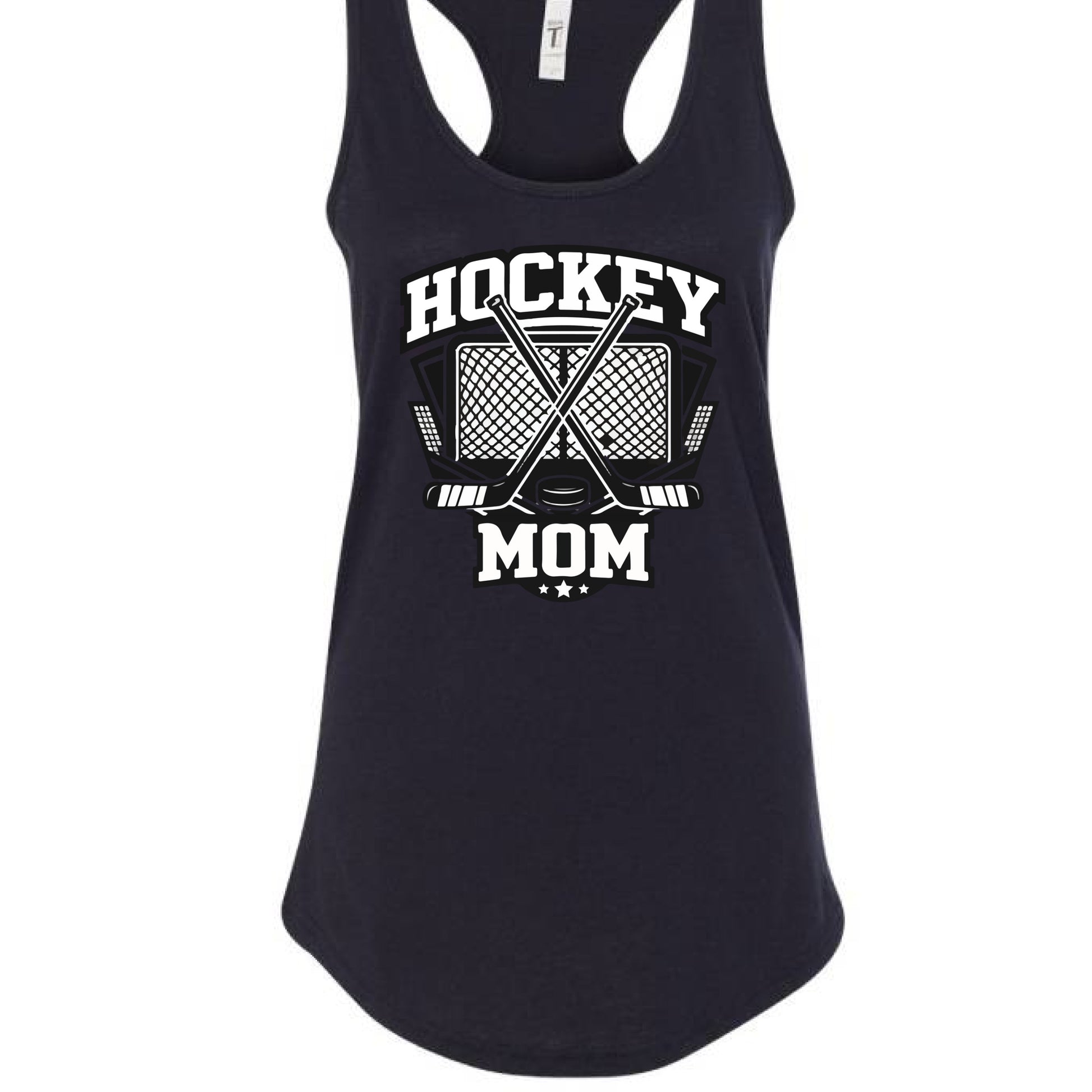Game Day Hockey Mom Tank Top Graphic – Bold Athletic Family Supporter Design Black - FRONT