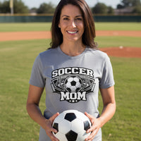 Game Day Soccer Mom T-Shirt Design – Retro Athletic Supporter Inspired Graphic ATHLETIC HEATHER - FRONT