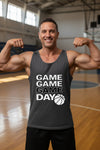 Game Game Day Basketball Mens Tank Top Bold Sports Fan Graphic DARK GREY - 3480 - FRONT