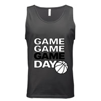 Game Game Day Basketball Mens Tank Top Bold Sports Fan Graphic DARK GREY - 3480 - FRONT