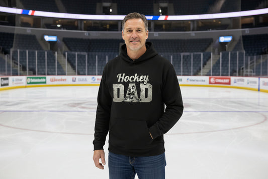 Hockey Dad Athlete Pride – Proud Hockey Father Sports Hoodie BLACK - FRONT