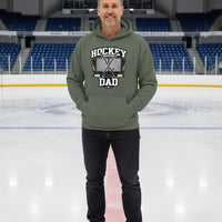 Hockey Dad Hoodie Graphic Design – Monochrome Sports-Inspired Artwork MILITARY GREEN - FRONT