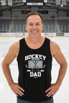 Hockey Dad Tank Top Graphic Design – Monochrome Sports-Inspired Artwork BLACK - FRONT