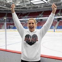 Hockey Mama Heart Hoodie - Athletic Pride Mom Spirit  WHITE - FRONT