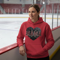 Hockey Mama Heart Hoodie - Athletic Pride Mom Spirit  RED - FRONT