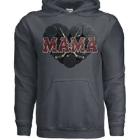 Hockey Mama Heart Hoodie - Athletic Pride Mom Spirit DARK HEATHER - FRONT