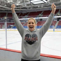 Hockey Mama Heart Hoodie - Athletic Pride Mom Spirit  SPORT GREY - FRONT