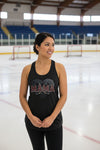 Hockey Mama Heart Tank Top- Athletic Pride Mom Spirit Black - FRONT