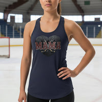 Hockey Mama Heart Tank Top- Athletic Pride Mom Spirit Midnight Navy - FRONT