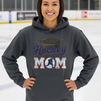 Hockey Mom Heartbeat Hoodie Proud Sports Family Design DARK HEATHER - SF500 - FRONT