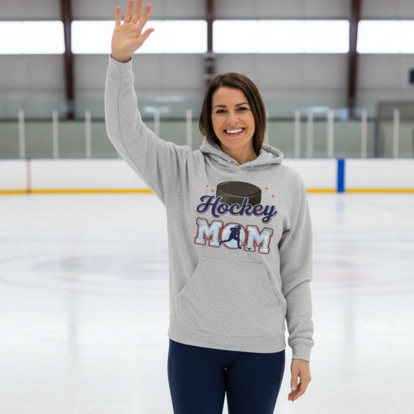 Hockey Mom Heartbeat Hoodie Proud Sports Family Design SPORT GREY - SF500 - FRONT