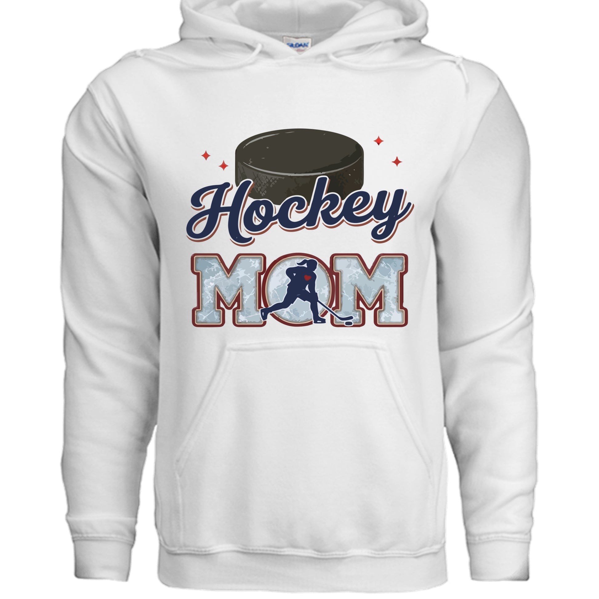 Hockey Mom Heartbeat Hoodie Proud Sports Family Design WHITE - SF500 - FRONT