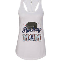 Hockey Mom Heartbeat Tank Top Proud Sports Family Design White - N1533 - FRONT