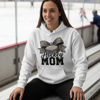 Hockey Mom Life – Chic Bow Game Day Statement Hoodie WHITE - SF500 - FRONT